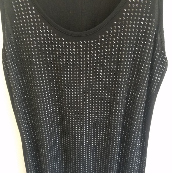 Black rhinestone tank top🌙 - Picture 4 of 7